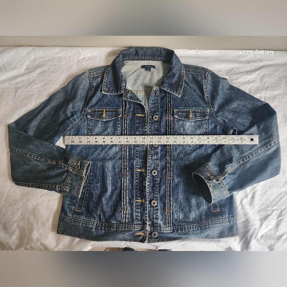 Nautica Women's Blue Denim Jacket SKU A18 - Picture 2 of 7